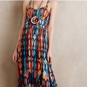 Anthropologie Maeve cross-back jersey maxi dress